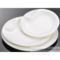 elegant brand customised white color glazed round customise design customize logo ornament plate
